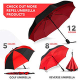 Repel Umbrella Windproof Travel Umbrella with Teflon Coating (Black Red)