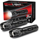 GearLight LED Tactical Flashlight S1000 [2 Pack] - High Lumen, Zoomable, 5 Modes