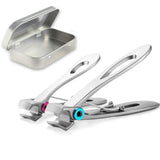 Nail Clipper Set,15mm Wide Jaw Opening Sharp Fingernail Clippers Toenail Clippers Nail Clippers for Thick Toenails or Tough Fingernails,Good Gift for Men and Women, Seniors,Stainless Steel 2Pcs