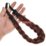 Winopey 3 Strands Synthetic Hair braided Headband Classic Chunky Plaited Elastic Stretch Hairpiece braid headband - Lady makeup headwear (Color 18T)