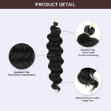 8 Packs AU-THEN-TIC Authentic Ocean Wave 20 Inches Crochet Braids Deep Ripple Body Wave Braids Synthetic Hair Extensions Kanekalon Fiber, Free Gift (8-PACK, P1B/33)