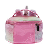 Women Girls Kids Fluffy Faux Fur Unicorn Makeup Bag Small Cosmetic Organizer Plush Travel Storage Bags Toiletry Kit Case