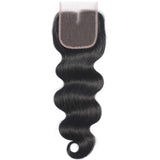 Misoun Hair Middle Part Lace Closure 4x4 Body Wave Brazilian Virgin Human Hair 130% Density Lace Closure Natural Black Color Hair(10 Inch, 35g)