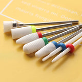 Makartt Ceramic Nail Drill Bit Set 7PCS 3/32" Safety Nail Drill Bits Remove Gel Polish Nail Gel Dip Powder Drill Bit Professional Bits Tools Nail File Drill Bit Manicure B-24