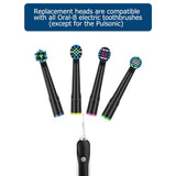 Black Replacement Brush Heads Compatible with Oral B Braun Electric Toothbrush Handles, Pack of 16 from ITECHNIK