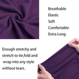 4 Pieces Stretch Jersey Turban Head Wrap Knit Headwraps Urban Hair Scarf Solid Color Breathable Ultra Soft Extra Long Head Band Tie for Women