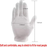 VSILE 12 Pairs Moisturizing Gloves,White Cotton Gloves,Spa Gloves Inspection Gloves, Make-up Moisturizing Hands, Jewelry, Silver Photo Inspection