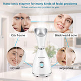 Face Steamer, Update Nano Ionic Facial Steamer Spa For Pores Warm Mist Humidifier Atomizer Sprayer For Home Sauna SPA Moisturizing Deep Cleaning Woman Man With Blackhead Remover, Hair, Band Massager