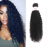 Brazilian Kinky Curly Virgin Hair 1 Bundle 100% Unprocessed Brazilian Curly Human Hair Weft 100g Natural Black (18, 1 Bundle)