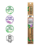 The Dirt All Natural Charcoal Infused Bamboo Toothbrush - Dental Brush with Soft Bristles and Ergonomic Handle - 3Pack