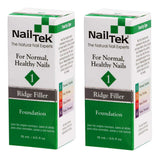 Nail Tek Foundation 1, Ridge Filling Strengthening Base Coat for Strong and Healthy Nails, 0.5 oz, 2-Pack