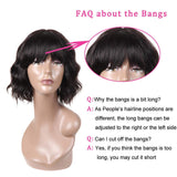 Short Bob Wigs Body Wave Human Hair Wig with Bangs Brazilian Virgin Human Hair None Lace Front Wigs With Bangs 130% Density Glueless Machine Made Wigs For Black Women 10 Inch