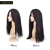 18inch Brown Box Braids Crochet Hair Medium Size Synthetic Hair Crochet Braids Kanekalon Braiding Hair Extensions 24 Strands/Pcs(#4)