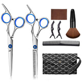 Hair Cutting Scissors Kits, 7 Pcs Stainless Steel Hairdressing Shears Set Professional Thinning Scissors For Barber/Salon/Home/Men/Women/Kids/Adults Shear Sets,silver