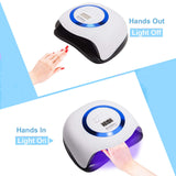 Xnuoyo 168W Nail Dryer Lamp, Professional UV LED Nail Dryer for Gel Polish with LED Display Smart Automatic Sensor Nail Dryer Timer Setting of 10s,30s,60s and 99s for Fingernail and Toenail (Blue)