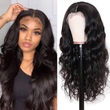 Body Wave Lace Front Wigs Human Hair Pre Plucked Middle T Part Lace Frontal Wigs human hair Brazilian Virgin Human Hair Lace Front Wigs for Black Women 18inch