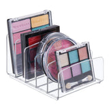 mDesign Plastic Divided Makeup Organizer for Bathroom Countertops, Vanities, Cabinets - Cosmetic Storage Solution for, Eyeshadow Palettes, Contour Kits, Blush, Face Powder - 5 Sections, 2 Pack - Clear