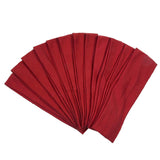 Headbands Hairband Cotton Soft and Stretchy Elastic Solid Color 12 Pcs Per Lot (Cherry Red)