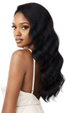 Outre QUICK WEAVE New Half Wig Cap Full Volume Long Body Wave Premium Synthetic High Heat Resistant 60 Seconds Self Style Instant Transformation - LYNDI (1B)