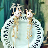 New fox rabbit Japanese Cute Hairpin Kanzashi Hair Stick for Kimono Yukata Bride Hanfu Accessory Oiran Geisha Antiquity