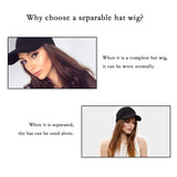 XBwig Hats With Hair Attached For Women Synthetic Wig Hat Long Wavy Adjustable Wave Hairpiece Black Baseball Cap With Hair Extensions With Magic Paste Bleach Blonde