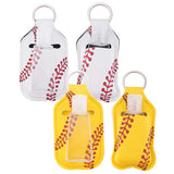 4 Pack Travel Bottles with Keychain Holder 1oz Portable Empty Keychain Bottle with Flip Plastic Squeeze Bottles Refillable Containers for Soap, Lotion, and Liquids