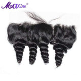100% Hand Tied Loose Wave Lace Frontal With Baby Hair Lace Closure 13x4 Ear To Ear Brazilian Virgin Hair Free Part Lace Closure Natural Color 12 inch