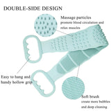 Back Exfoliating Scrubber, Silicone Body Scrubber with Soft Brush Bristles and Massage Dots, Loofah Back Scrubber for Shower/Bathing (Green)