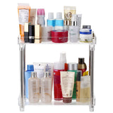 Decdeal Multi-functional 2-Tier Cosmetic Organizer Tray Storage Shelf Caddy Stand for Bathroom Vanity Countertop