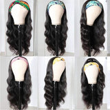 Body Wave Headband Wig Human Hair Half Wigs for Black Women Brazilian Virgin Body Wave Human Hair Band Wig None Lace Front Wigs Machine Made Glueless Wigs 150% Density 20 Inch