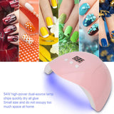 54W Nail Lamp, UV LED Nail Dryer Intelligent Nail Polish Gel Dryer Manicure Tool Curing Machine with 30s, 60s and 90s Timing Setting(Pink)