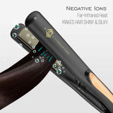 JINRI 2 in 1 Travel Hair Straightener and Curler Flat Iron Curling Iron with Adjustable Digital Temp,Dual Voltage,Silver
