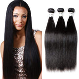 18 20 22 Brazilian Virgin Hair Straight 100% Unprocessed Human Hair Hair Extensions Natural Color (18 20 22, Black)