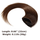 20 inch Clip in Hair Extensions Human Hair One Piece Clip in Remy Hair for Women Long Straight Natural Soft Real Hair 3/4 Full Head Skin Weft Rooted Clip on with 5 Clips Medium Brown #4