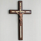 Handmade Crucifix Wall Cross - Wooden Catholic Hanging Crucifix for Home Decor