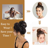 2PCS Messy Bun Hair Piece Thick Updo Scrunchies for Women Curly Wavy Messy Bun Juva Bun Extensions for Thin Hair Synthetic Chignon Hairpiece Scrunchie Scrunchy Updo Bun(8#)