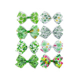 St. Patrick Bow Hair Clips Hairpin Grosgrain Ribbon Bows Holiday Barrettes JHSP07 (8 Pcs-Set C)