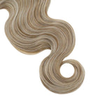 Runature Body Wave Weave Bundle 16 Inch Color 12P60 Light Golden Brown Mix Platinum Blonde Double Weft Hair Human Extensions 100g Sew in Extensions