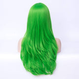 PATTNIUM Long Wavy Green Wig with Bangs Rose Net Women's Anime Cosplay Costume Halloween Party Green Wig (Style Five)