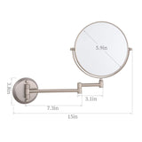 DOWRY 8-Inch Double-Sided Wall Mounted Makeup Mirror with 10x Magnification,Satin Nickel Finish 1306N(8in,10x)