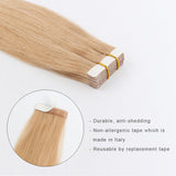 ABH AmazingBeauty Hair Pre-Taped 50g/20pcs Remy Human Hair Ombre Blonde Skin Weft Hair Extensions, Invisible, Seamless, Two Toned Dark Dirty Blonde Fading into Platinum Ash Blonde T12-60, 14 Inch