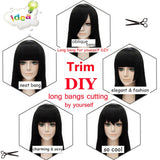 24'' Long Straight Wig Costume Anime Cosplay Wig Straight Bangs Synthetic Wigs (Golden Blonde) for Women With Wig Cap