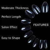 E EVEBYRA 600pcs Clear Stiletto Nail Tips Short Full Cover Almond Fake Nails Press on Nails for Nail Salon and DIY Nail Art