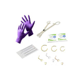 14-Piece Nose Piercing Kit - 6 Nose Piercing Jewelry, Gloves, Needles + More (Surgical Steel)