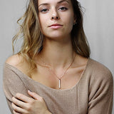 Dainty Vertical Hand Stamped Name Gold Bar Necklace Personalized Gift