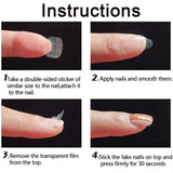 50 sheets/lot Double-side Glue Nail Sticker Adhesive Transparent Flexible Fake Nail Tips Adhesive Tabs Nail Glue (50pcs)