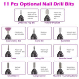 Electric Nail Drill, 30000RPM Professional Nail Drills for Acrylic Nails, Portable & Rechargeable Nail File Drill Kit for Shaping, Buffing, Removing Acrylic & Gel Nails Pedicure Manicure Tools