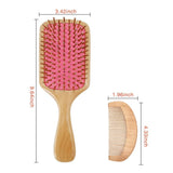 Natural Wooden Paddle Hair Brush,Detangler Brush,Massage Scalp Brush for Long Short Curly Thick Thin Hair for Men Women Kids, Massaging Scalp, Reducing Tangle & Hair Breakage, Promoting Hair Growth