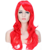 Anime Cosplay Synthetic Wig 11 Colors Heat Resistant Fiber Full Wig with Bangs Long Layered Curly Wavy Vogue 23'' / 58cm for Women Girls Lady Fashion and Beauty (red)