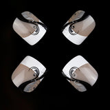 ArtPlus Preglued 24pcs x 4 (4-Pack) Symmetrical Swirling Beauty French Manicure Elegant 58089 False Nails Medium and Short with Adhesive Press on Fake Nails